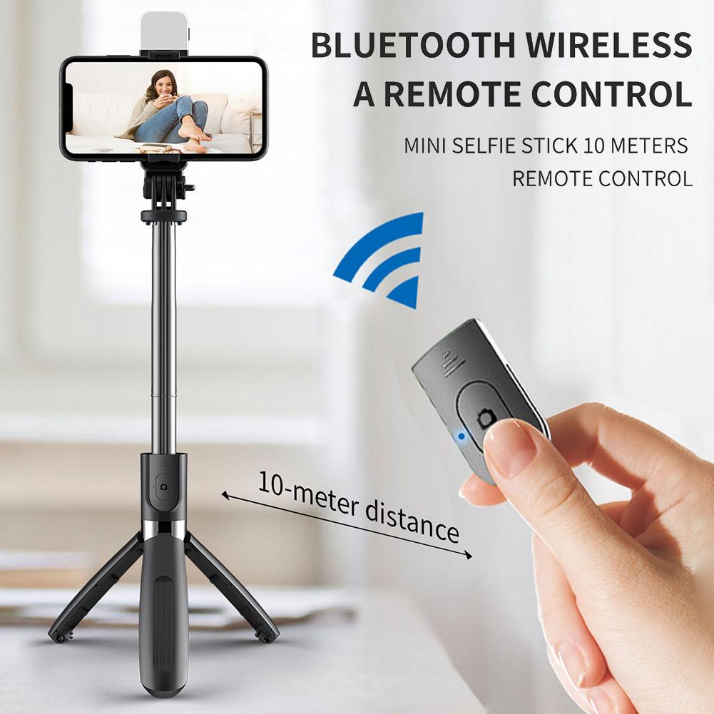 Bluetooth Wireless Selfie Stick Tripod Foldable Extendable Universal Monopod For Smartphones Camera Self-Timer With Fill Light