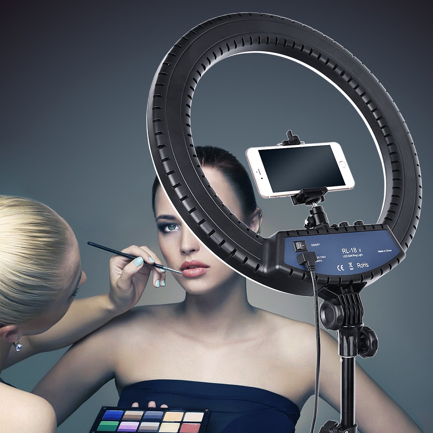FOSOTO RL-18II Led Ring Light 18 Inch Ring Lamp 55W Ringlight Photography Lamp With Tripod Stand For Phone Makeup Youtube Tiktok